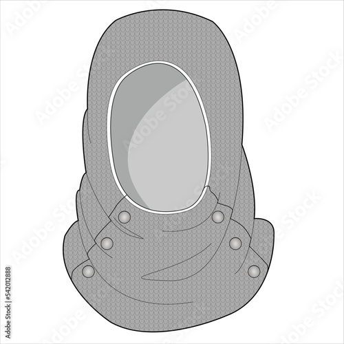 WOOLEN KNITTED BALACLAVA IN EDITABLE VECTOR