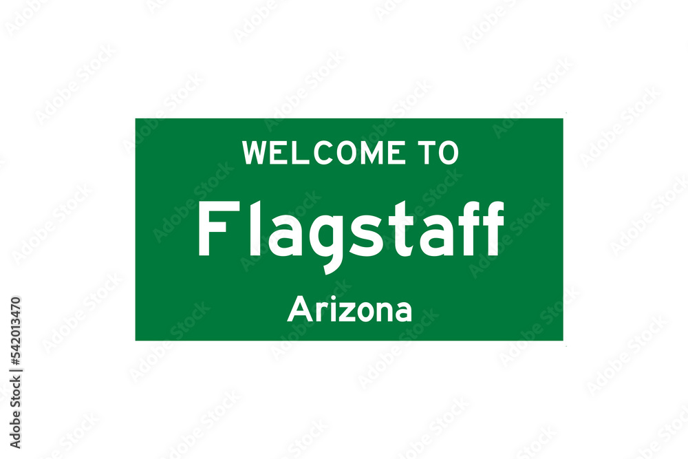 Flagstaff, Arizona, USA. City limit sign on transparent background.