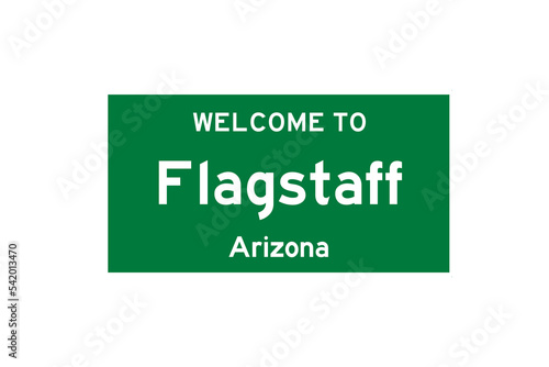 Obraz na płótnie Flagstaff, Arizona, USA. City limit sign on transparent background. w salonie