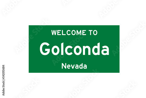 Golconda, Nevada, USA. City limit sign on transparent background. 