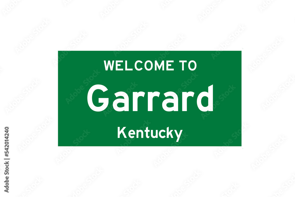 Garrard, Kentucky, USA. City limit sign on transparent background. Garrard, Kentucky, USA. City limit sign on transparent background.
