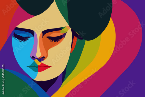 Lgbtq+ girl tolerance, illustration, lgbtq+ community support