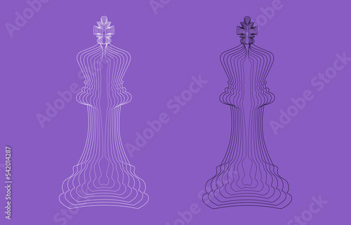 illustration chess pieces with the king chess piece icon