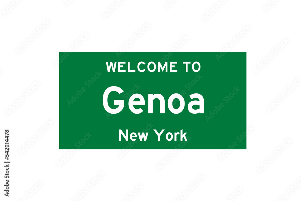 Genoa, New York, USA. City limit sign on transparent background. Genoa, New York, USA. City limit sign on transparent background.