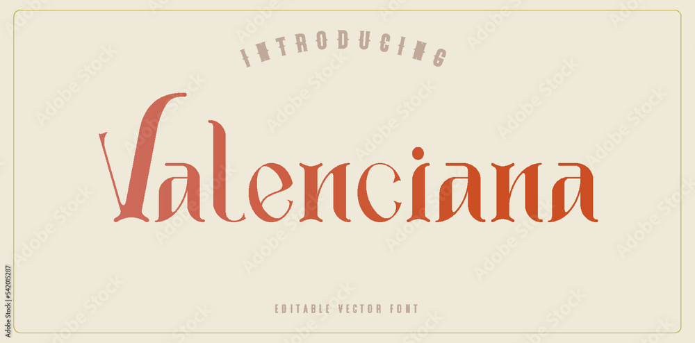Valenciana text luxury alphabet letters font template. Typography elegant wedding classic lettering serif fonts decorative vintage retro concept. vector illustration
