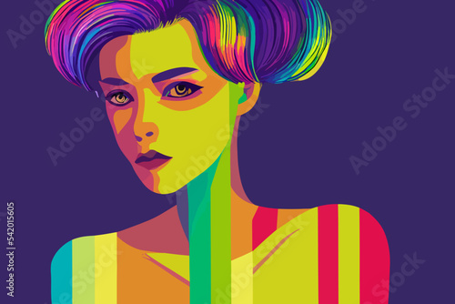 Lgbtq+ pride and tolerance girl, rainbow embarrassment