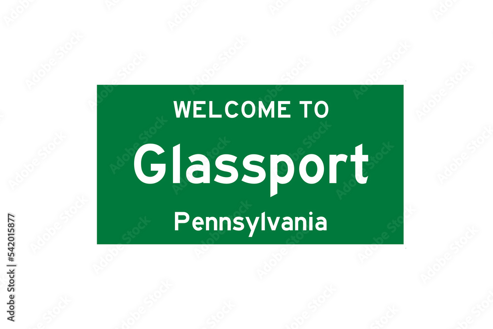Glassport, Pennsylvania, USA. City limit sign on transparent background. Glassport, Pennsylvania, USA. City limit sign on transparent background.