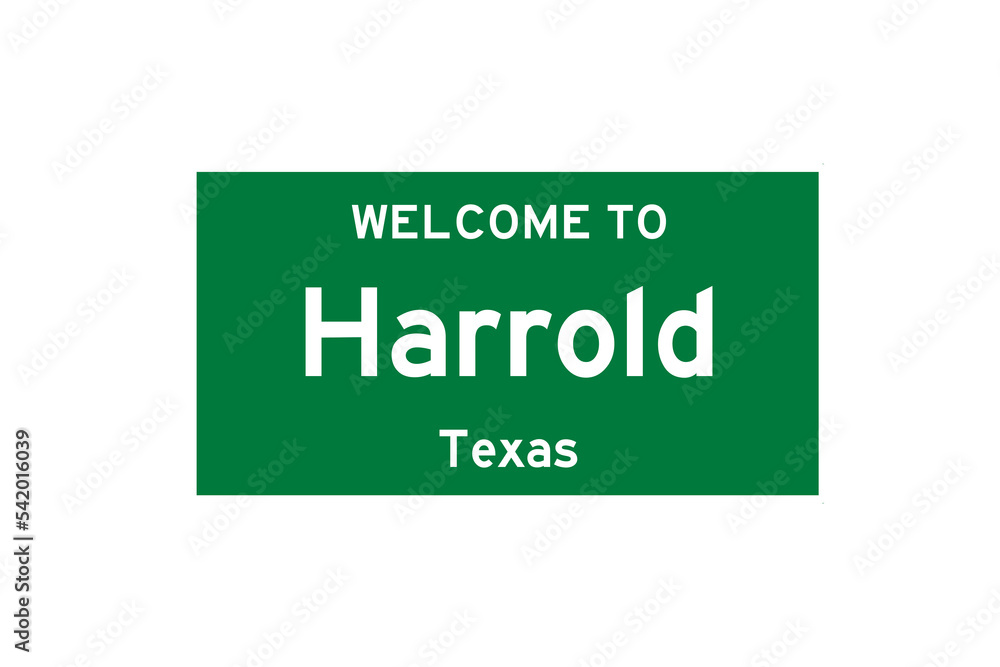 Harrold, Texas, USA. City limit sign on transparent background. Harrold, Texas, USA. City limit sign on transparent background.