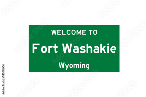 Fort Washakie, Wyoming, USA. City limit sign on transparent background.  photo