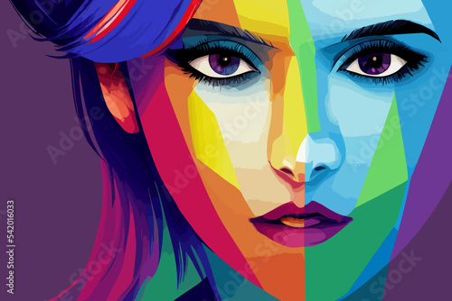 Girl tolerance, big eyes, support lgbtq+ community