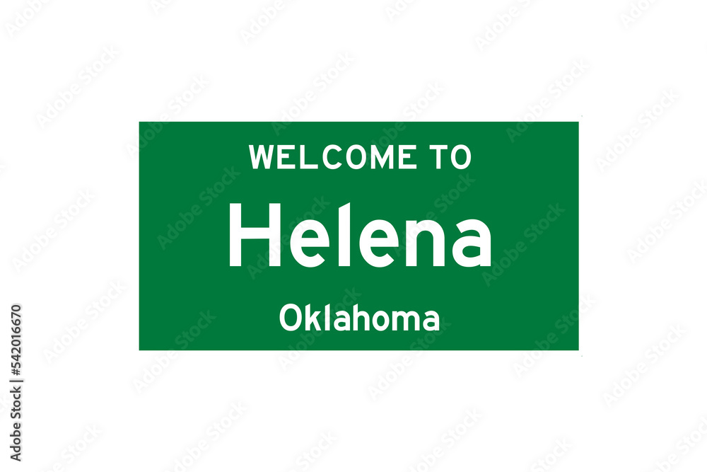 Helena, Oklahoma, USA. City limit sign on transparent background. Helena, Oklahoma, USA. City limit sign on transparent background.