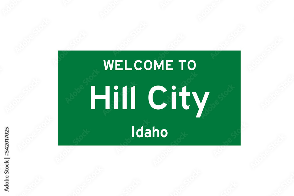 Hill City, Idaho, USA. City limit sign on transparent background. Hill City, Idaho, USA. City limit sign on transparent background.