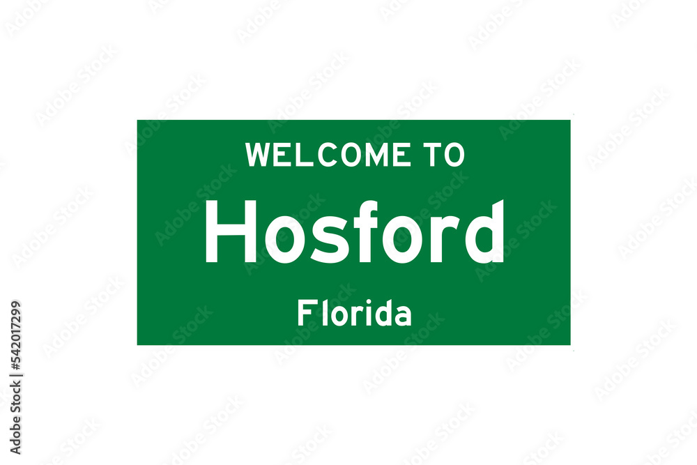 Hosford, Florida, USA. City limit sign on transparent background. Hosford, Florida, USA. City limit sign on transparent background.