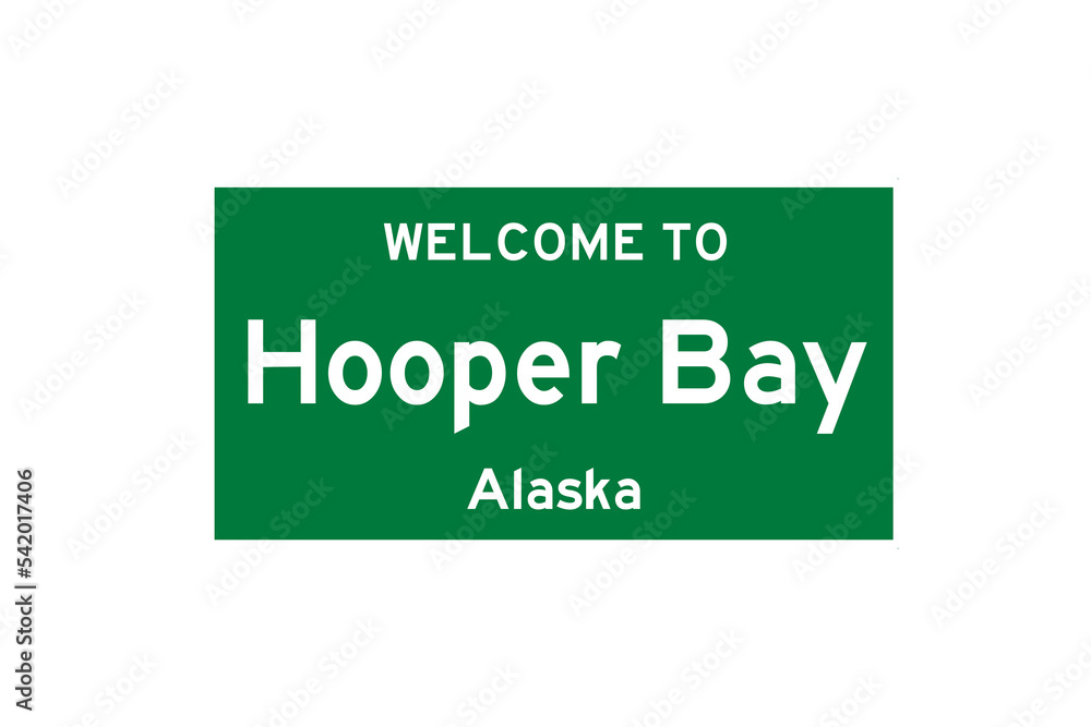 Hooper Bay, Alaska, USA. City limit sign on transparent background. Hooper Bay, Alaska, USA. City limit sign on transparent background.