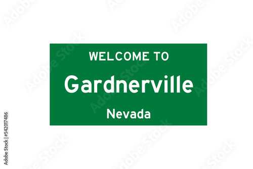 Gardnerville, Nevada, USA. City limit sign on transparent background. 