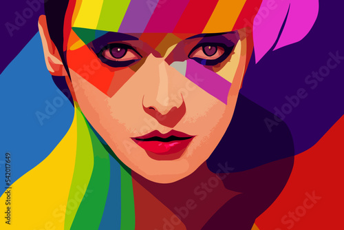 Girl open eyes, tolerant towards lgbt community, lgbtq+ pride