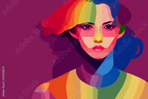 Lgbtq  pride and tolerance girl  rainbow