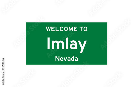 Imlay, Nevada, USA. City limit sign on transparent background. 