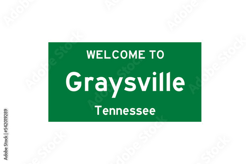 Graysville, Tennessee, USA. City limit sign on transparent background.  photo