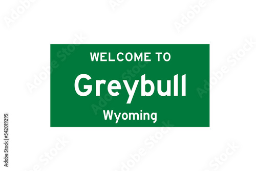 Greybull, Wyoming, USA. City limit sign on transparent background.  photo