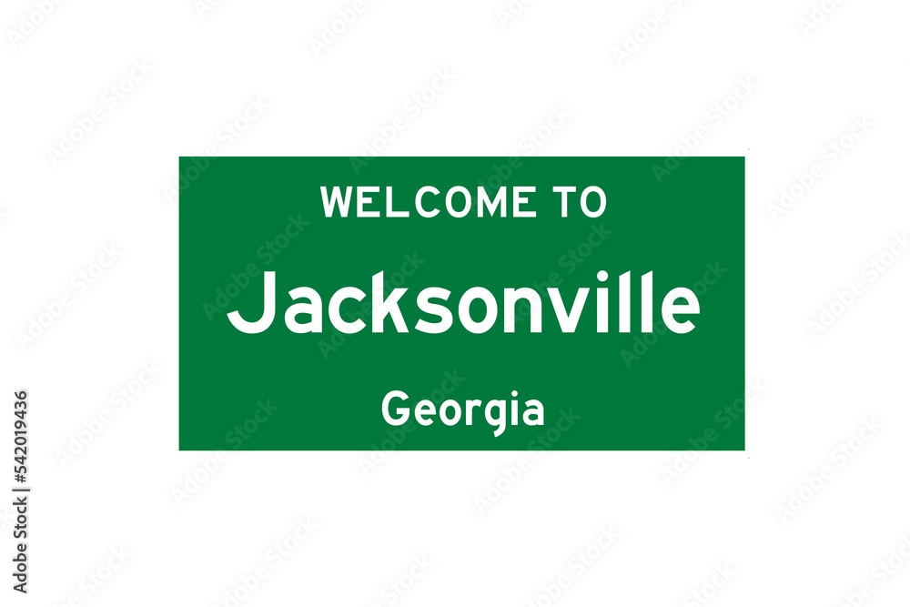 Jacksonville, Georgia, USA. City limit sign on transparent background. Jacksonville, Georgia, USA. City limit sign on transparent background.