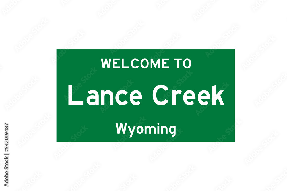 Lance Creek, Wyoming, USA. City limit sign on transparent background. Lance Creek, Wyoming, USA. City limit sign on transparent background.