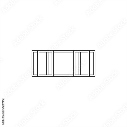 sliding door line icon vector. sliding door sign. automatic door vector icon on white background