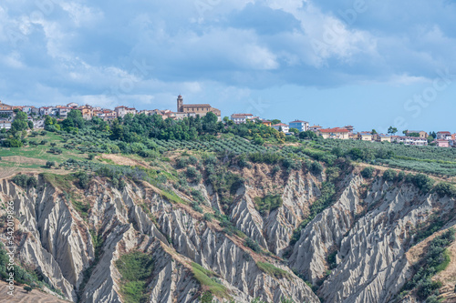 Panorama of Atri with its beautiful badlands photo