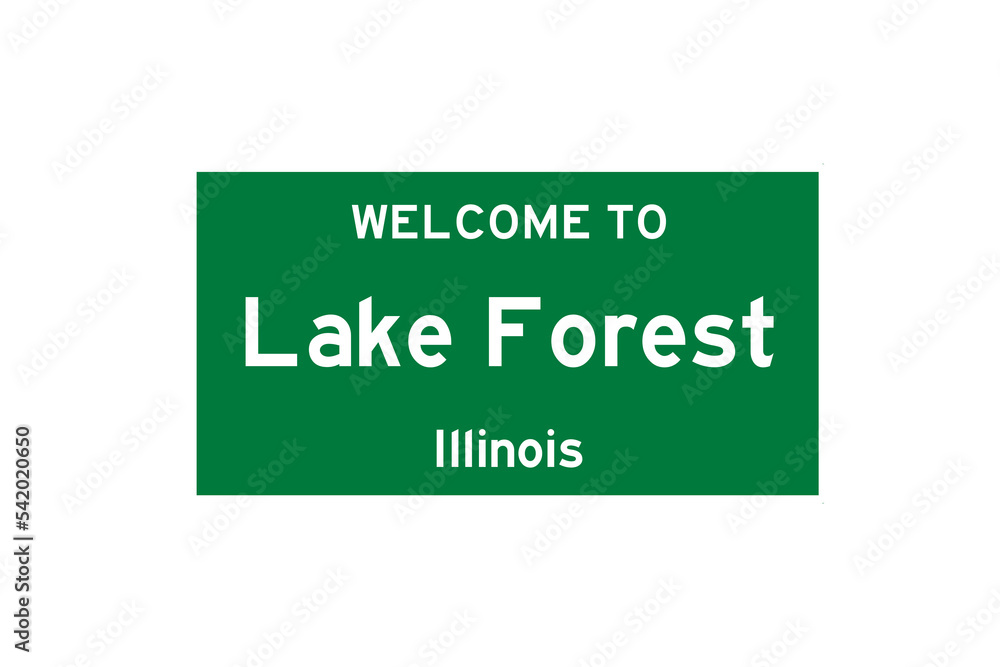 Lake Forest, Illinois, USA. City limit sign on transparent background. Lake Forest, Illinois, USA. City limit sign on transparent background.