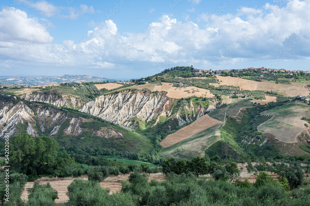 Panorama of Atri with its beautiful badlands