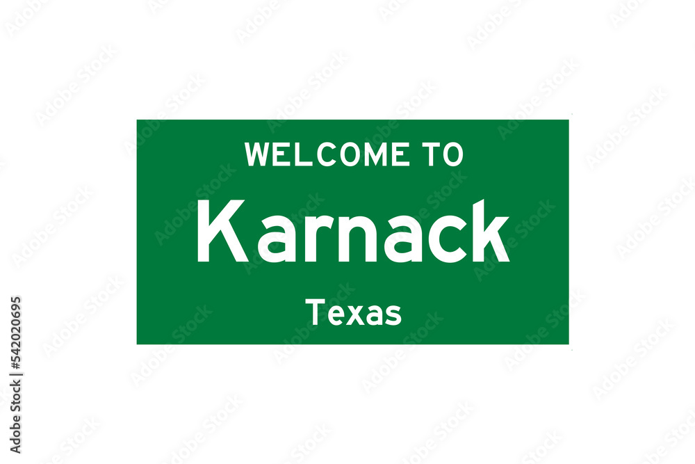 Karnack, Texas, USA. City limit sign on transparent background. Karnack, Texas, USA. City limit sign on transparent background.