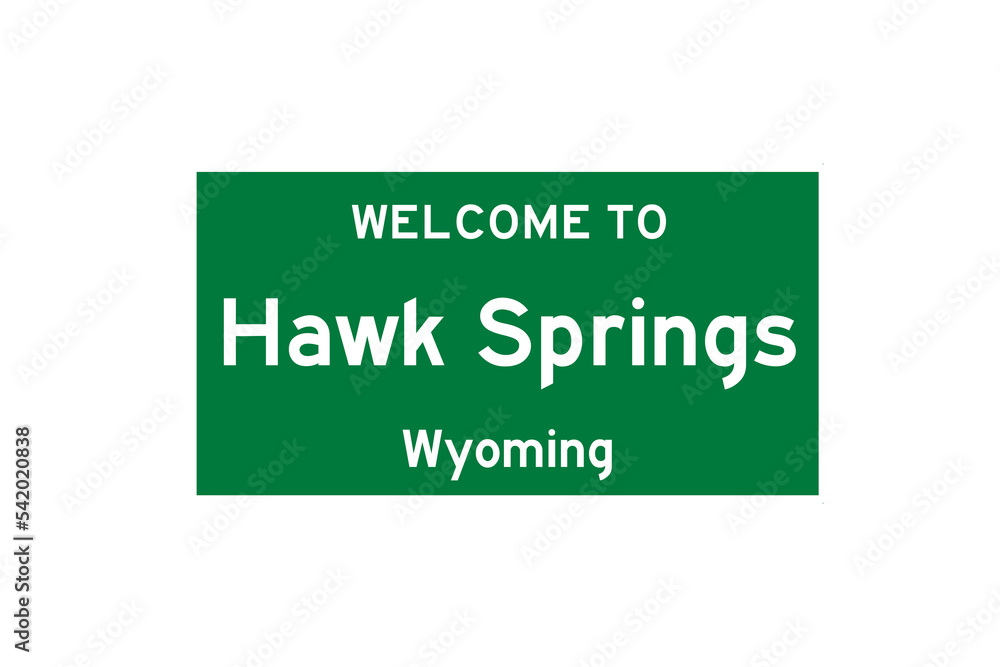Hawk Springs, Wyoming, USA. City limit sign on transparent background. Hawk Springs, Wyoming, USA. City limit sign on transparent background.