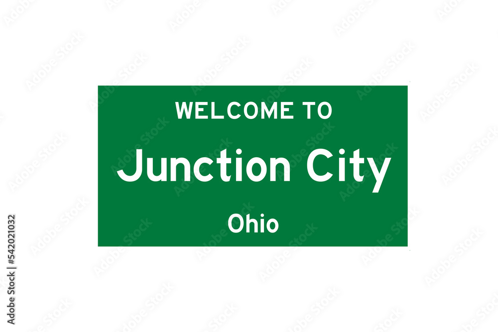 Junction City, Ohio, USA. City limit sign on transparent background. Junction City, Ohio, USA. City limit sign on transparent background.