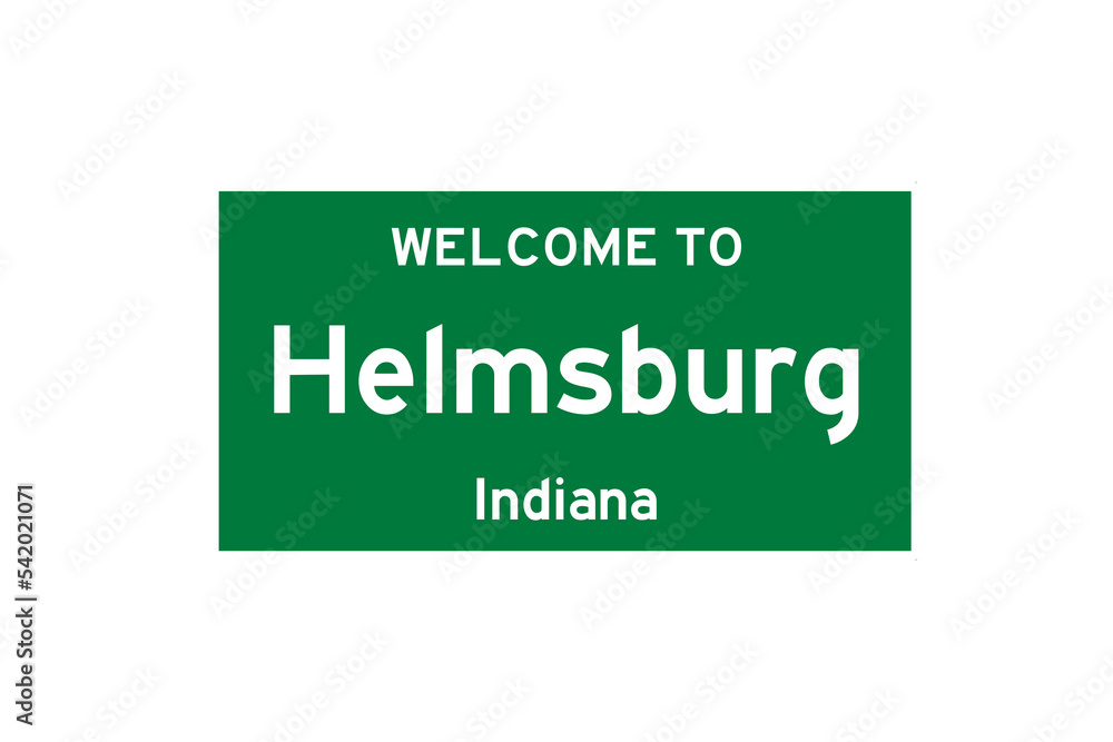 Helmsburg, Indiana, USA. City limit sign on transparent background. Helmsburg, Indiana, USA. City limit sign on transparent background.