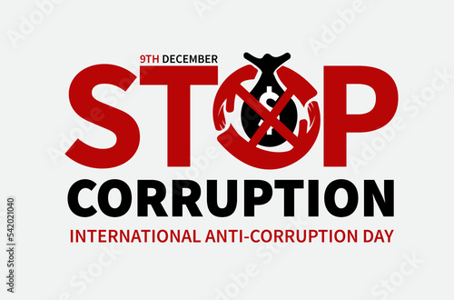 International anti-corruption day, vector graphic, Stop Corruption, Banner Illustration, say no to corruption, web banner, 9th December, Vector Template, flat design, flyer design, flat illustration