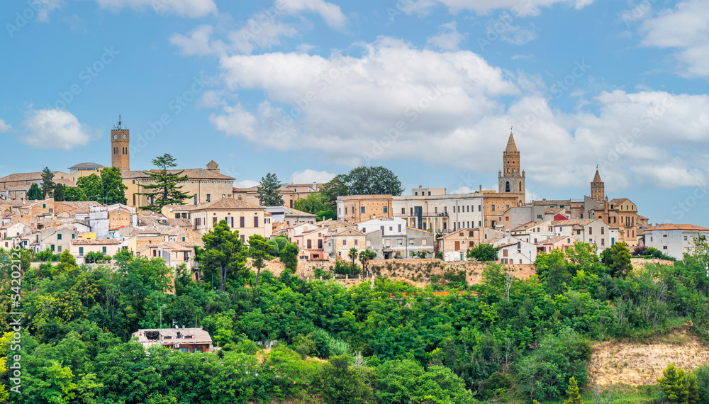Panorama of the beautiful village of Atri on a hill in Abruzzo