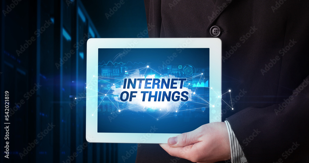 Person holding tablet, technology concept Person holding tablet, technology concept