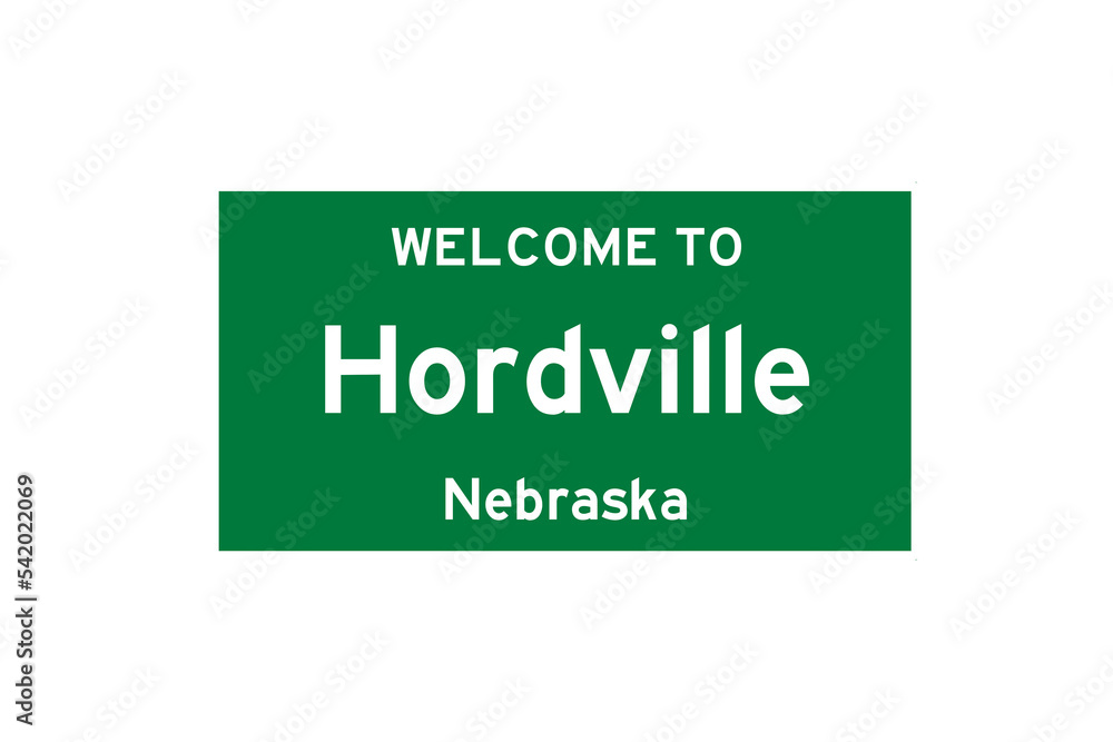 Hordville, Nebraska, USA. City limit sign on transparent background. Hordville, Nebraska, USA. City limit sign on transparent background.
