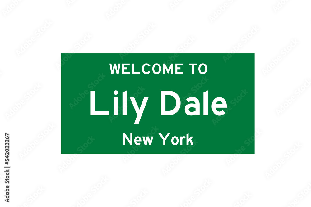 Lily Dale, New York, USA. City limit sign on transparent background. Lily Dale, New York, USA. City limit sign on transparent background.