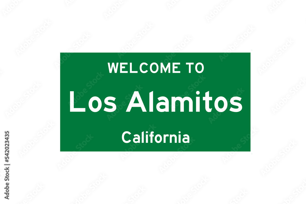 Los Alamitos, California, USA. City limit sign on transparent background. Los Alamitos, California, USA. City limit sign on transparent background.