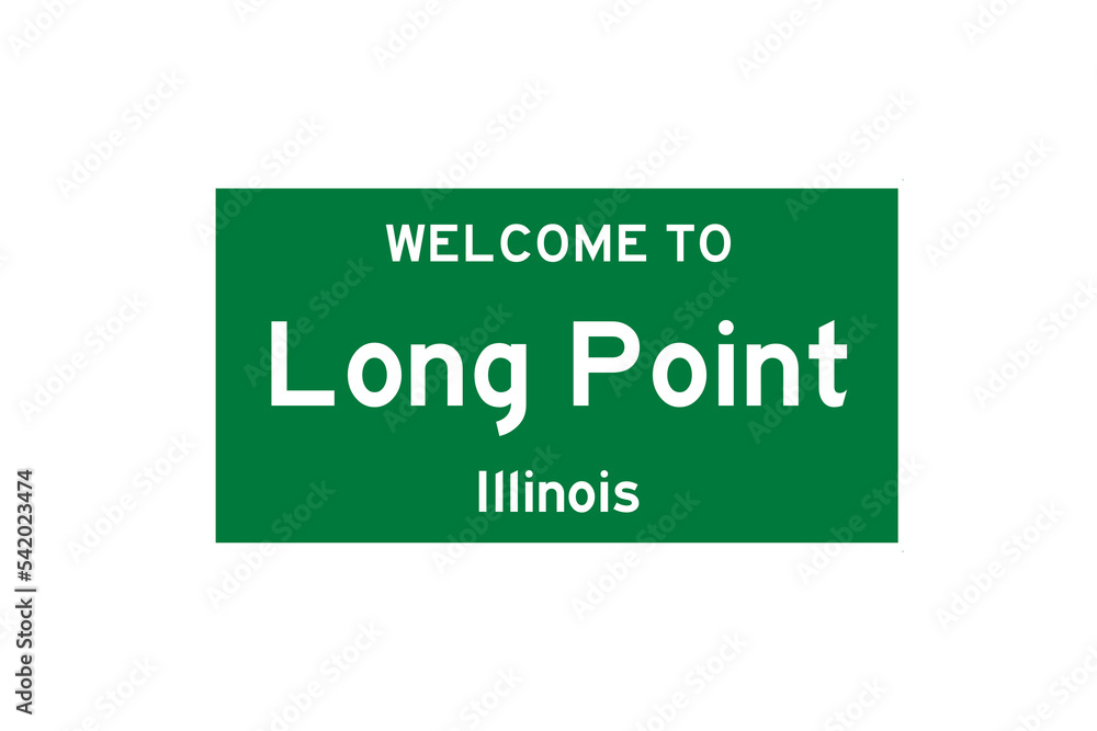 Long Point, Illinois, USA. City limit sign on transparent background. Long Point, Illinois, USA. City limit sign on transparent background.