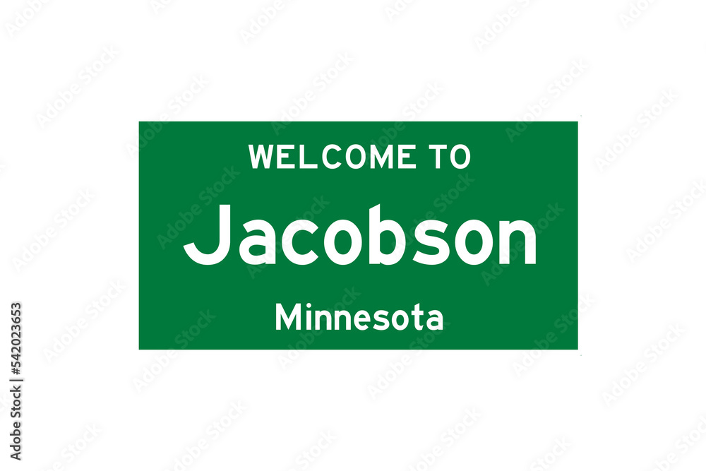 Jacobson, Minnesota, USA. City limit sign on transparent background. Jacobson, Minnesota, USA. City limit sign on transparent background.