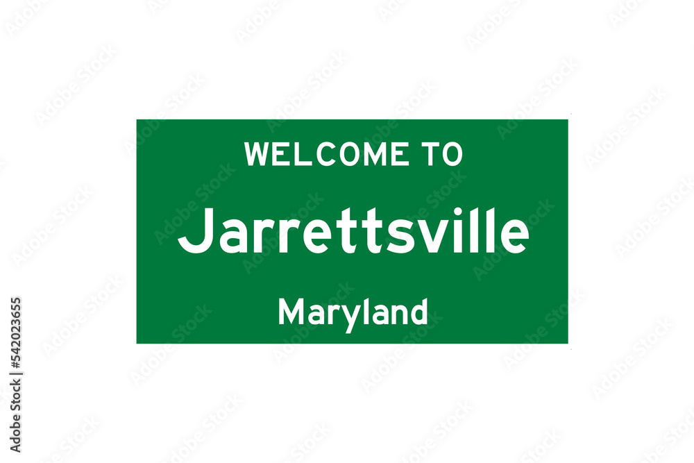 Jarrettsville, Maryland, USA. City limit sign on transparent background. Jarrettsville, Maryland, USA. City limit sign on transparent background.