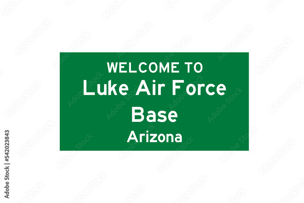 Luke Air Force Base, Arizona, USA. City limit sign on transparent background.