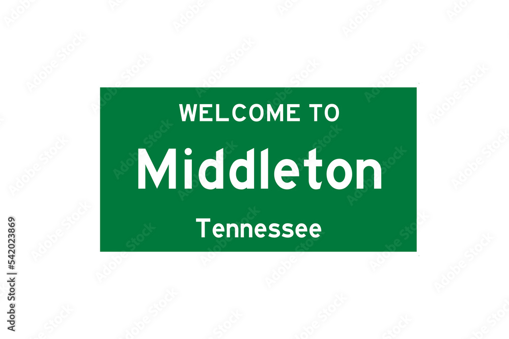 Middleton, Tennessee, USA. City limit sign on transparent background. Middleton, Tennessee, USA. City limit sign on transparent background.