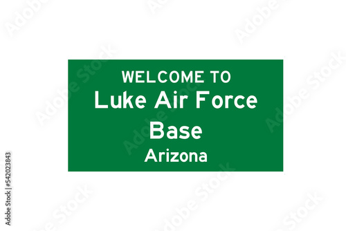 Obraz na płótnie Luke Air Force Base, Arizona, USA. City limit sign on transparent background. w salonie