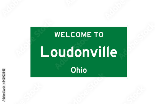 Loudonville, Ohio, USA. City limit sign on transparent background.  photo