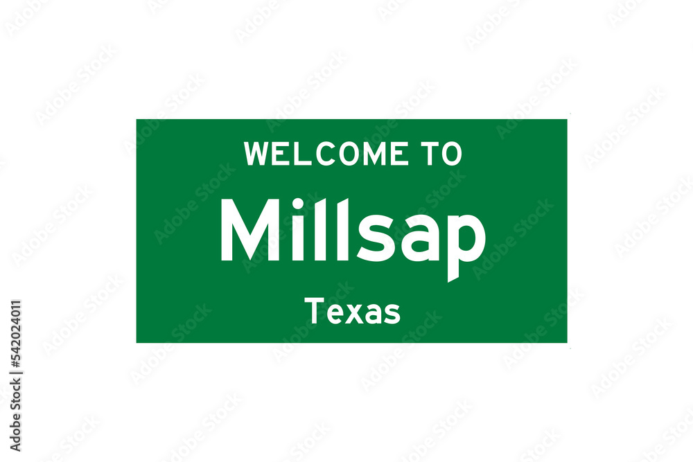 Millsap, Texas, USA. City limit sign on transparent background. Millsap, Texas, USA. City limit sign on transparent background.