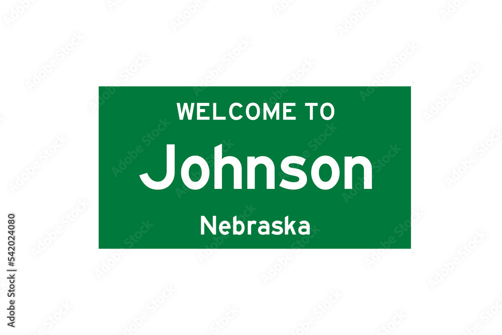 Johnson, Nebraska, USA. City limit sign on transparent background. Johnson, Nebraska, USA. City limit sign on transparent background.