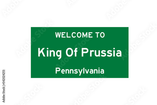 Obraz na płótnie King Of Prussia, Pennsylvania, USA. City limit sign on transparent background. w salonie